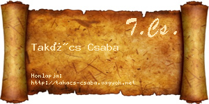 Takács Csaba névjegykártya